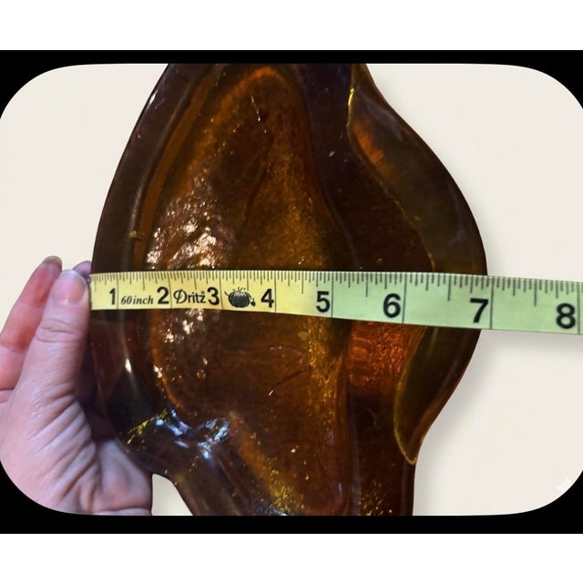 1970s Mid-Century Modern Blenko Amber Freeform Glass Organism Bowl by Winslow Anderson For Sale - Image 5 of 5