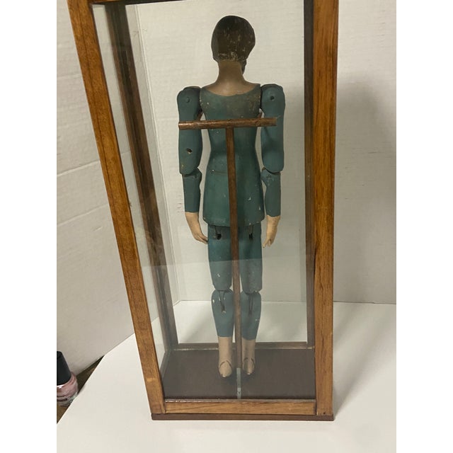 Wood 19th Century Spanish Colonial Articulated Mannequin Man Lady Wood Sculpture a Pair For Sale - Image 7 of 12