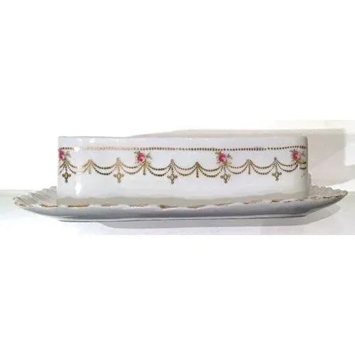 19th Century Antique Porcelain Victoria Floral Sardine Box For Sale - Image 5 of 8