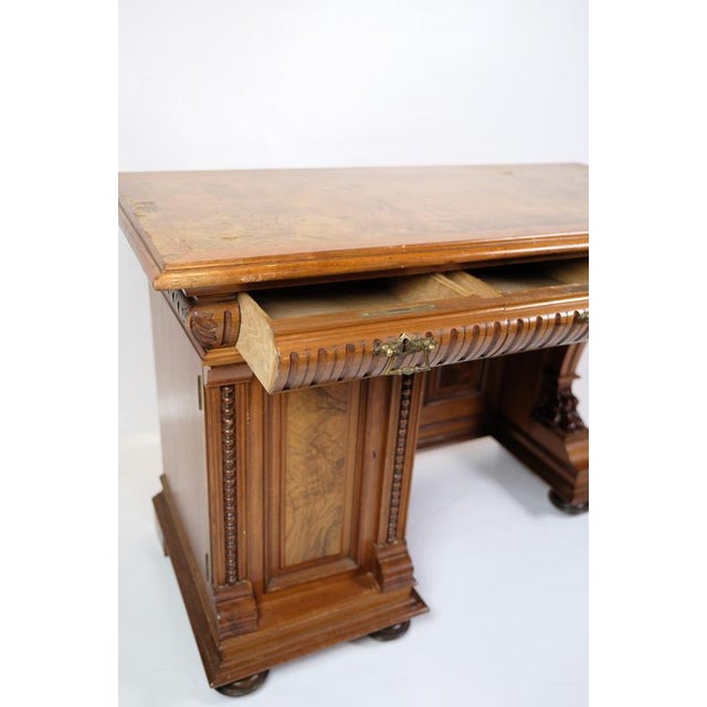 Desk with Small Cabinet in Walnut, 1860s For Sale - Image 4 of 10
