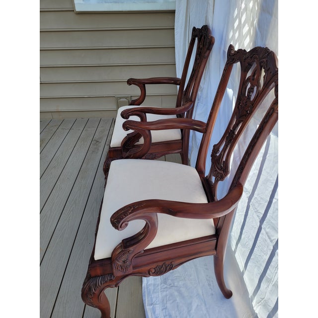 Set of 10 Maitland Smith Mahogany Dining Room Chairs For Sale - Image 9 of 12