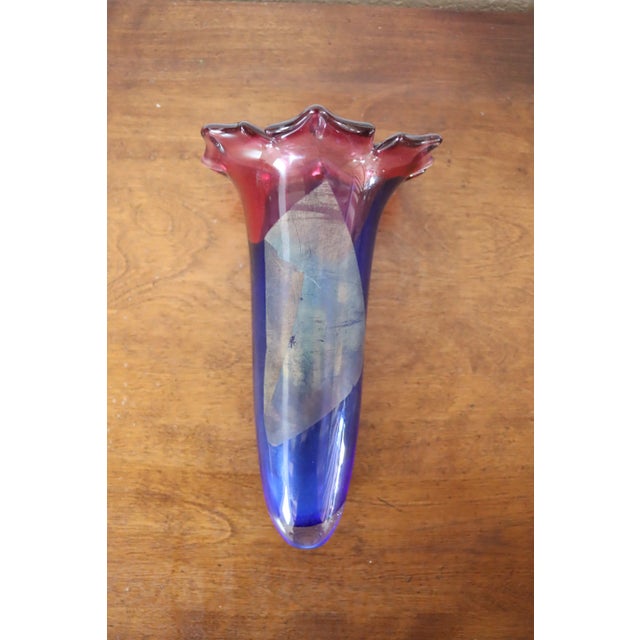 Glass Art Glass Wall Pocket Vase For Sale - Image 7 of 7