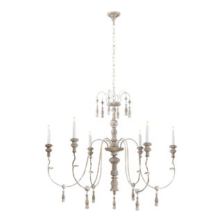Suzanne Kasler for Visual Comfort Signature Michele Medium Chandelier in Belgian White For Sale