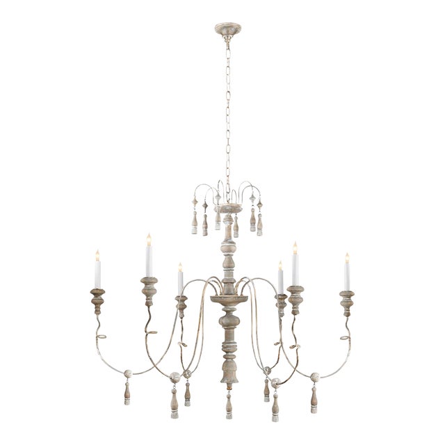 Suzanne Kasler for Visual Comfort Signature Michele Medium Chandelier in Belgian White For Sale
