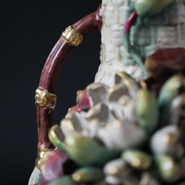 Amphora Turn-Teplitz Art Nouveau Basket-Weave Floral Vase Circa 1900 For Sale In Las Vegas - Image 6 of 14