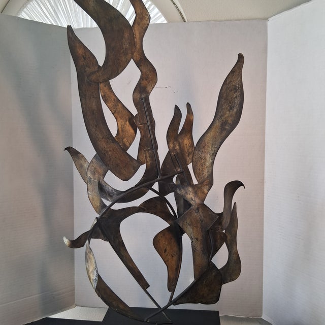 Mid-Century Brutalist Flame Table Sculpture For Sale - Image 6 of 6