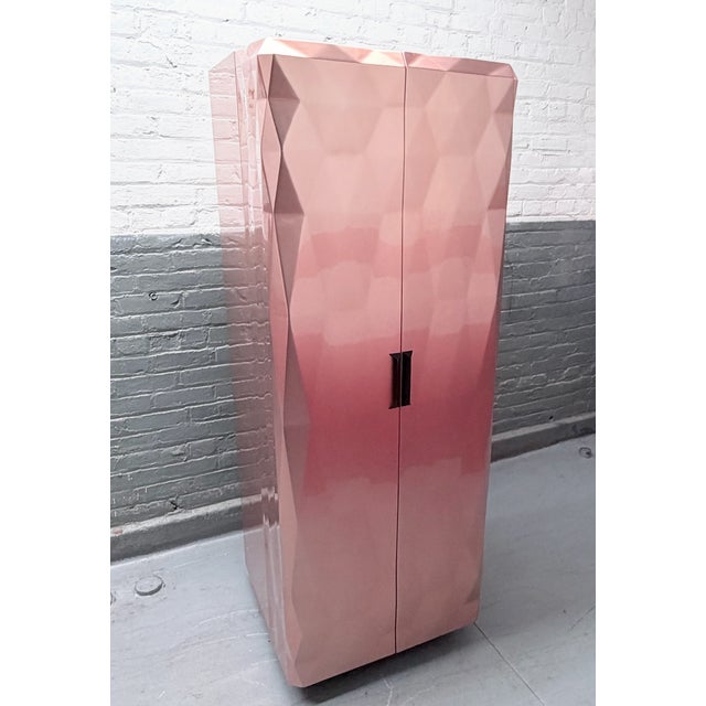 Roche Bobois Roche Bobois Illuminated Cabinet With Metallic Finish For Sale - Image 4 of 13