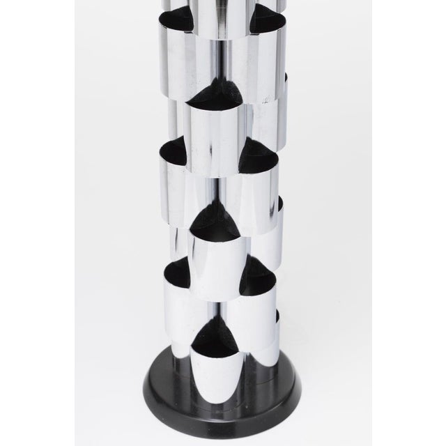 Curtis Jere 1970s Chromed Steel Sculptural Column Lamp Attributed to Curtis Jere For Sale - Image 4 of 6
