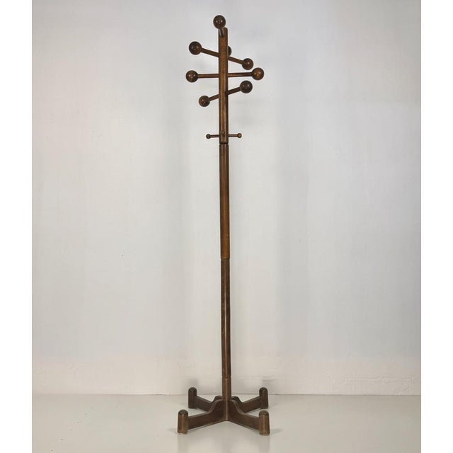Mid-Century Wooden Sputnik Coat Hanger, 1970s, in Good conditions. Designed 1970 to 1979