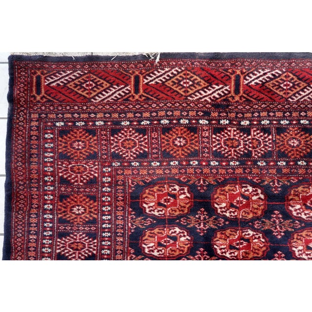 1960s, Handmade Vintage Uzbek Bukhara Rug 5' X 8.3' For Sale - Image 4 of 16