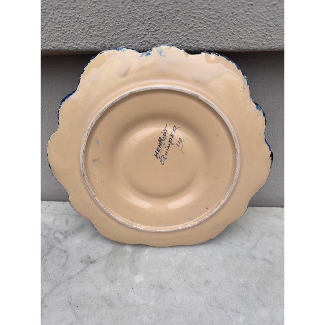 Henriot Quimper French Faience Oyster Plate Henriot Quimper, Circa 1930 For Sale - Image 4 of 4