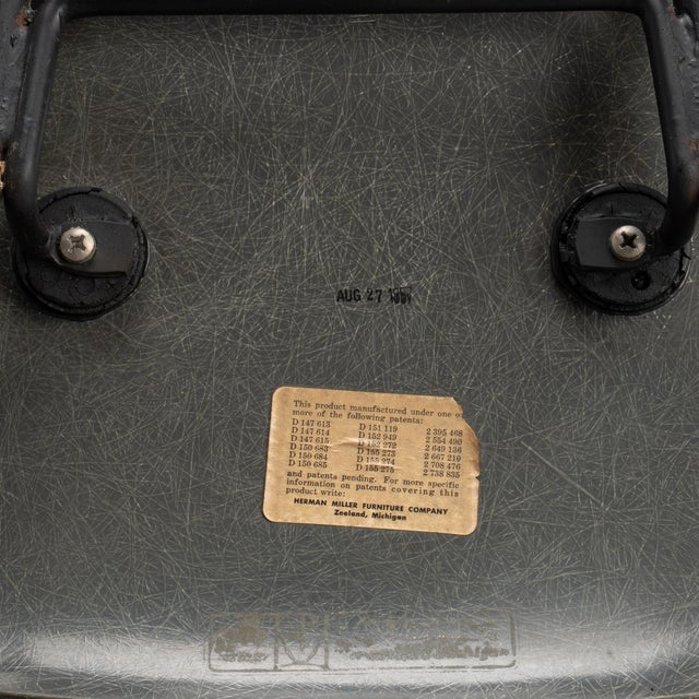 Metal Herman Miller Eames Dax Arm Chair in Elephant Gray Fiberglass For Sale - Image 7 of 7