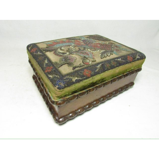 Victorian English Victorian Beadwork Box For Sale - Image 3 of 17