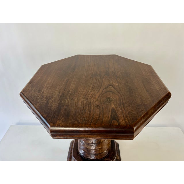 Charles Dudouyt Brutalist Octagonal Side Table in the style of Charles Dudouyt, France, 1940s For Sale - Image 4 of 18
