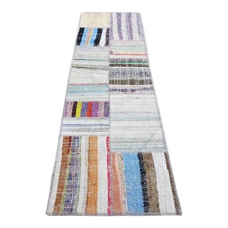 Mid 20th Century Turkish Stripe Kilim Runner Rug For Sale