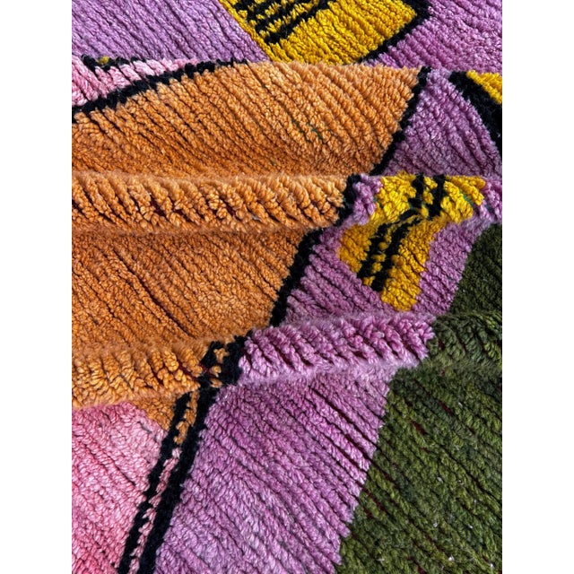 Boho Chic Moroccan Berber Wool Rug For Sale - Image 6 of 8