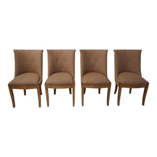 Set of 4 Modern Design Tufted Upholstered Dining Chairs For Sale