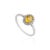 Oval Yellow Sapphire & Diamond Halo Vintage Ring in 14k White Gold Size 7 For Sale - Image 4 of 16