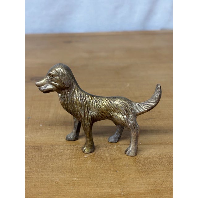 A delightful diminutive brass dog in vintage English brass. Lovely detail. Hand selected in and imported from England.