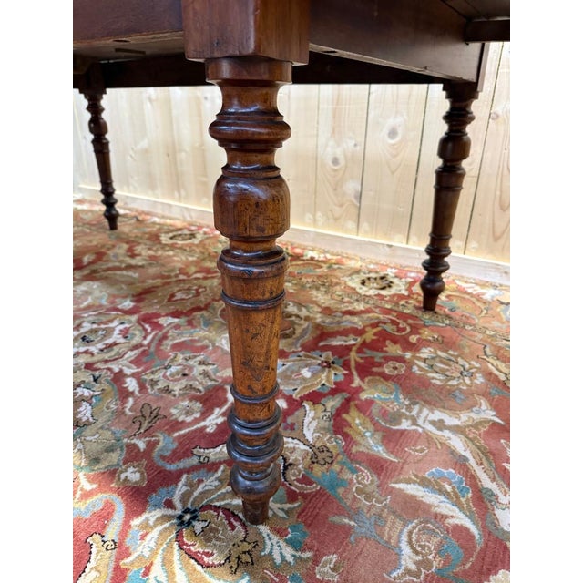 Louis Philippe Farmhouse Table with Drop Leaves in Mahogany For Sale - Image 3 of 8