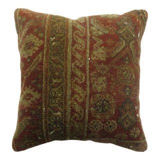Rustic Antique Rug Pillow For Sale