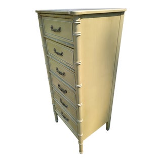 1970s Vintage Bali-Hai Henry Link Faux Bamboo Lingerie Chest For Sale