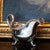 Spectacular sculptural and naturalistic solid silver Victorian sauce boat made in London in 1881 with marks for James...