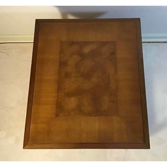 Pair of Hekman Furniture Two Tier Burl Maple Walnut End Tables, Mid-Century Modern For Sale - Image 9 of 11
