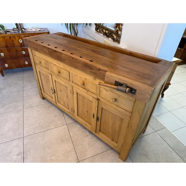 Apothecary Drawer Workbench in Pine For Sale - Image 18 of 18