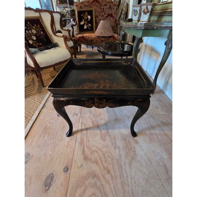 Wood Late 19th Century English Chinoiserie Tray Table For Sale - Image 7 of 17