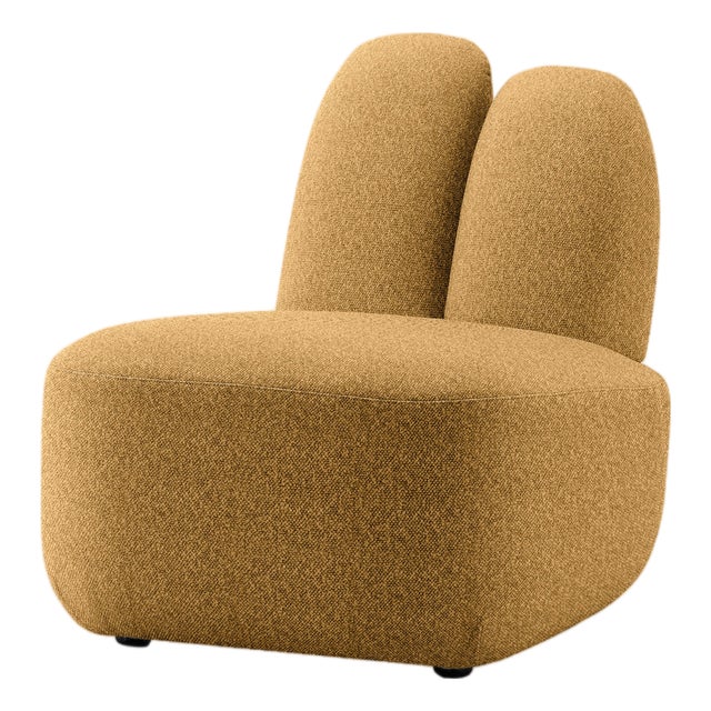 Bunny Designer Lounge Chair in Mustard Fabric from EMKO For Sale