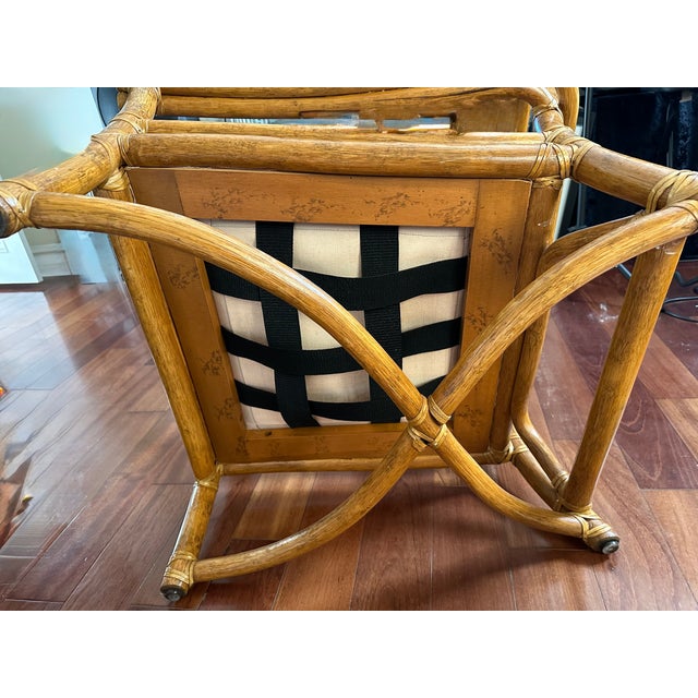 Vintage 1964 McGuire Bamboo Lounge Chair and Ottoman For Sale - Image 9 of 12