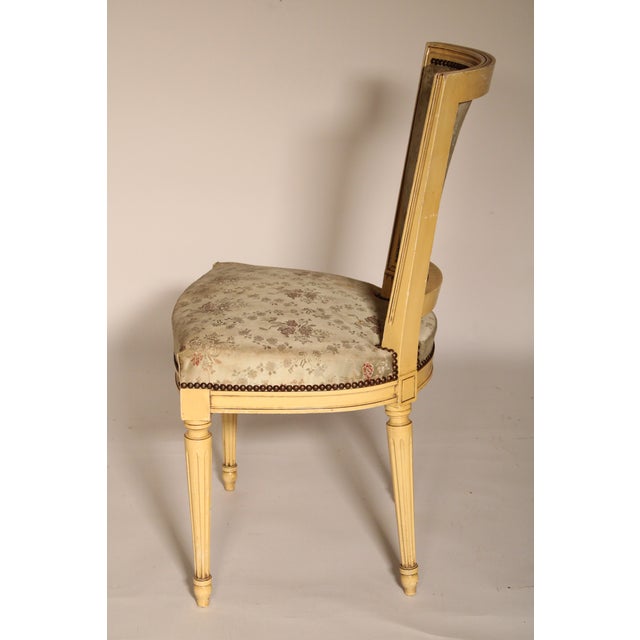Set of 6 Louis XVI Style Painted Dining Chairs For Sale In Los Angeles - Image 6 of 12