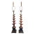 Vintage Mid-Century Tony Duquette Style French Red and Gold Leaf Lucite Table Lamps on Marble Bases - A Pair For Sale