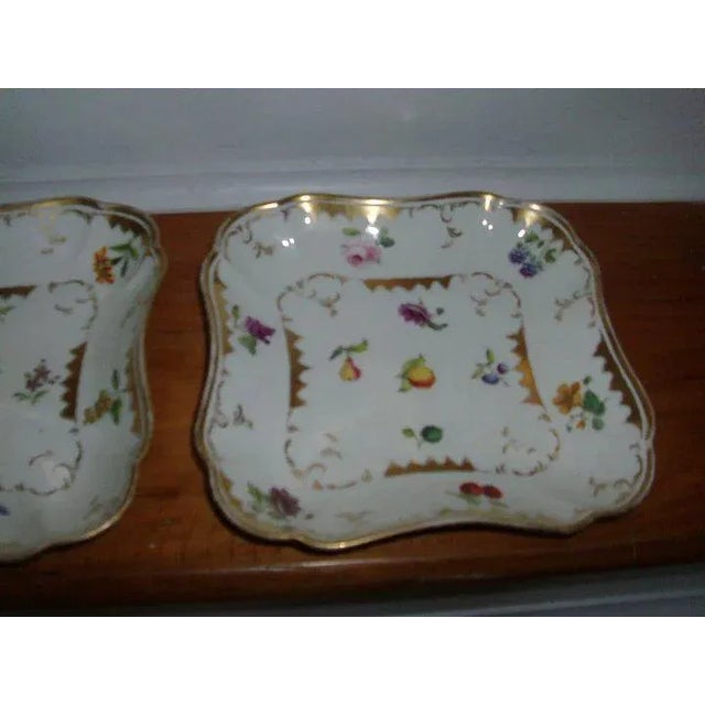 1810 Paris Porcelain Square Dessert Dishes - A Pair For Sale - Image 4 of 7