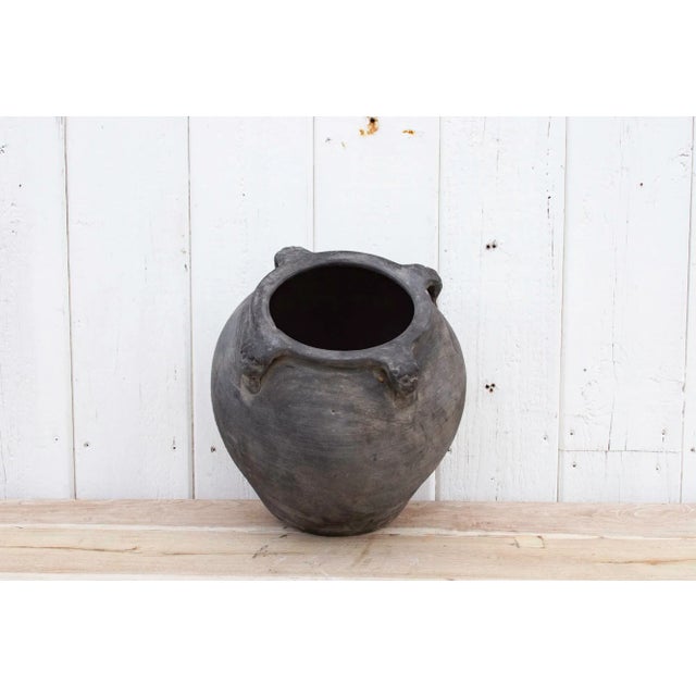 Ceramic Rustic Gray Earthenware Pot For Sale - Image 7 of 9