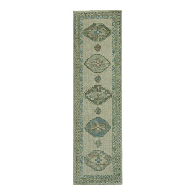 Turkish Oushak Rug 2'8" x 9'4" #19032 For Sale