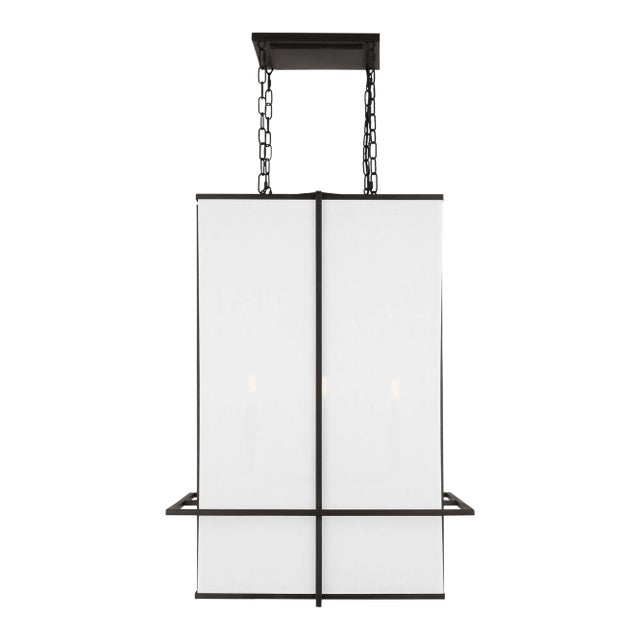 Thom Filicia by Visual Comfort Studio Dresden 4-Light Large Lantern Pendant in Aged Iron For Sale