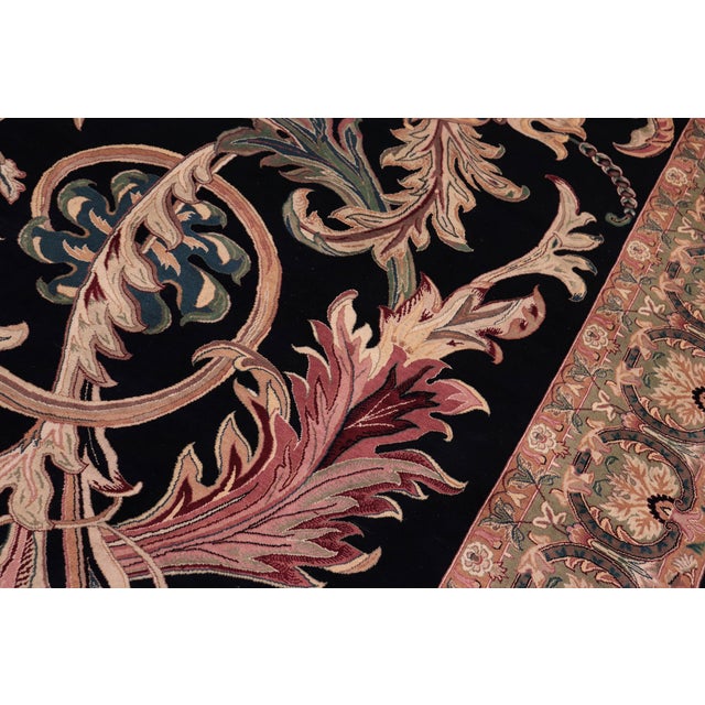 Art Nouveau 1990's Pak-Persian Black/Gray Wool Rug - 9'2'' X 12'5'' For Sale In New York - Image 6 of 9