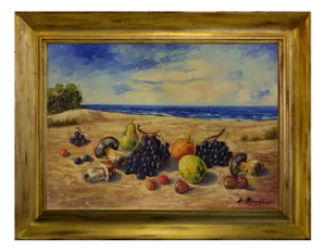 Italian Still Life, 1980s, Oil on Canvas, Framed