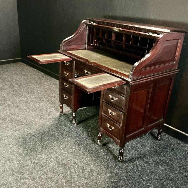 Antique Roll Top Desk, 1905 For Sale - Image 4 of 8