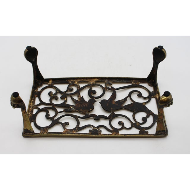 Late 18th Century Late 18th Century English Small Brass Footman Trivet Stand For Sale - Image 5 of 6