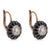 Victorian Late 19th Century Pair of Victorian Diamond 14k Rose Gold and Silver Drop Earrings For Sale - Image 3 of 5
