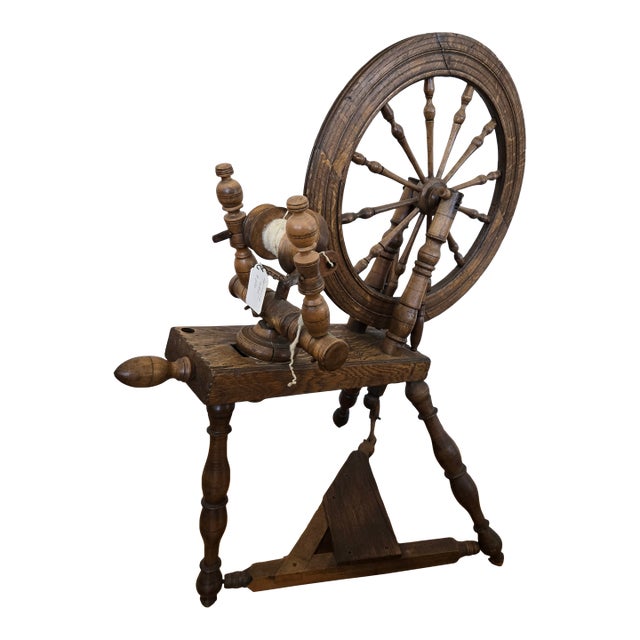 Antique Saxony Style Spinning Wheel For Sale