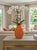Orange Vintage Mid-Century Italian Ceramic Floral Blossom Vase – Vibrant Orange Glaze For Sale - Image 8 of 12