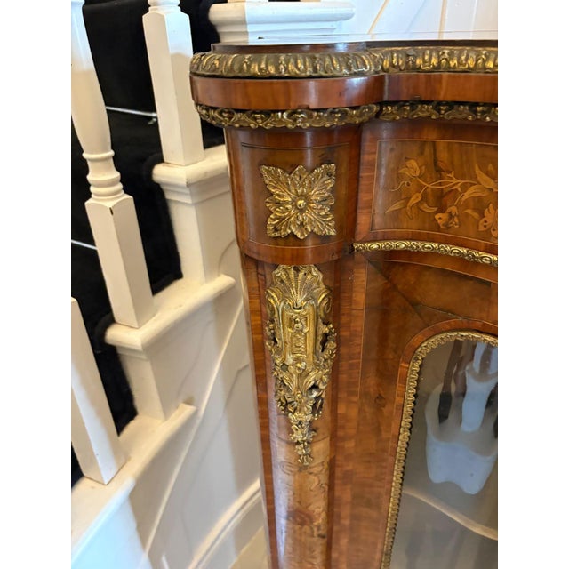 Antique Victorian Burr Walnut Marquetry Serpentine Credenza, 1850 For Sale - Image 12 of 18