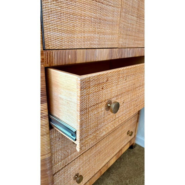 Bielecky Brothers 1970s Bielecky Brothers Unsigned Cane & Rattan Vintage Armoire or Cabinet For Sale - Image 4 of 12