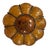 Mid-Century Modern 1920s Mid-Century Modern Amber Crackle Glass Ceiling Light With Metal and Gold Flowers Accents For Sale - Image 3 of 4