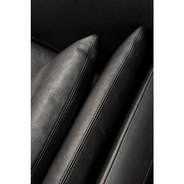 Mid-Century Danish Modern Two-Seater Black Leather Sofa, 1970s For Sale - Image 15 of 18