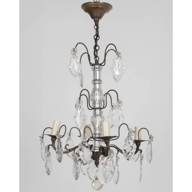 Metal French Louis XV Style Crystal Chandelier For Sale - Image 7 of 16